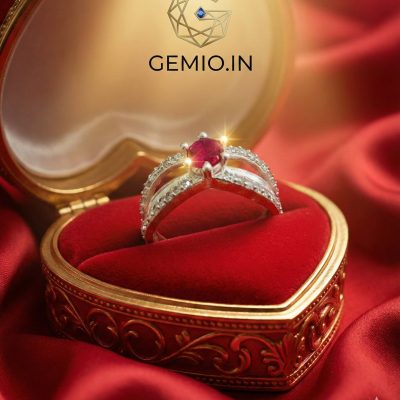 Silver Ring With Red Ruby